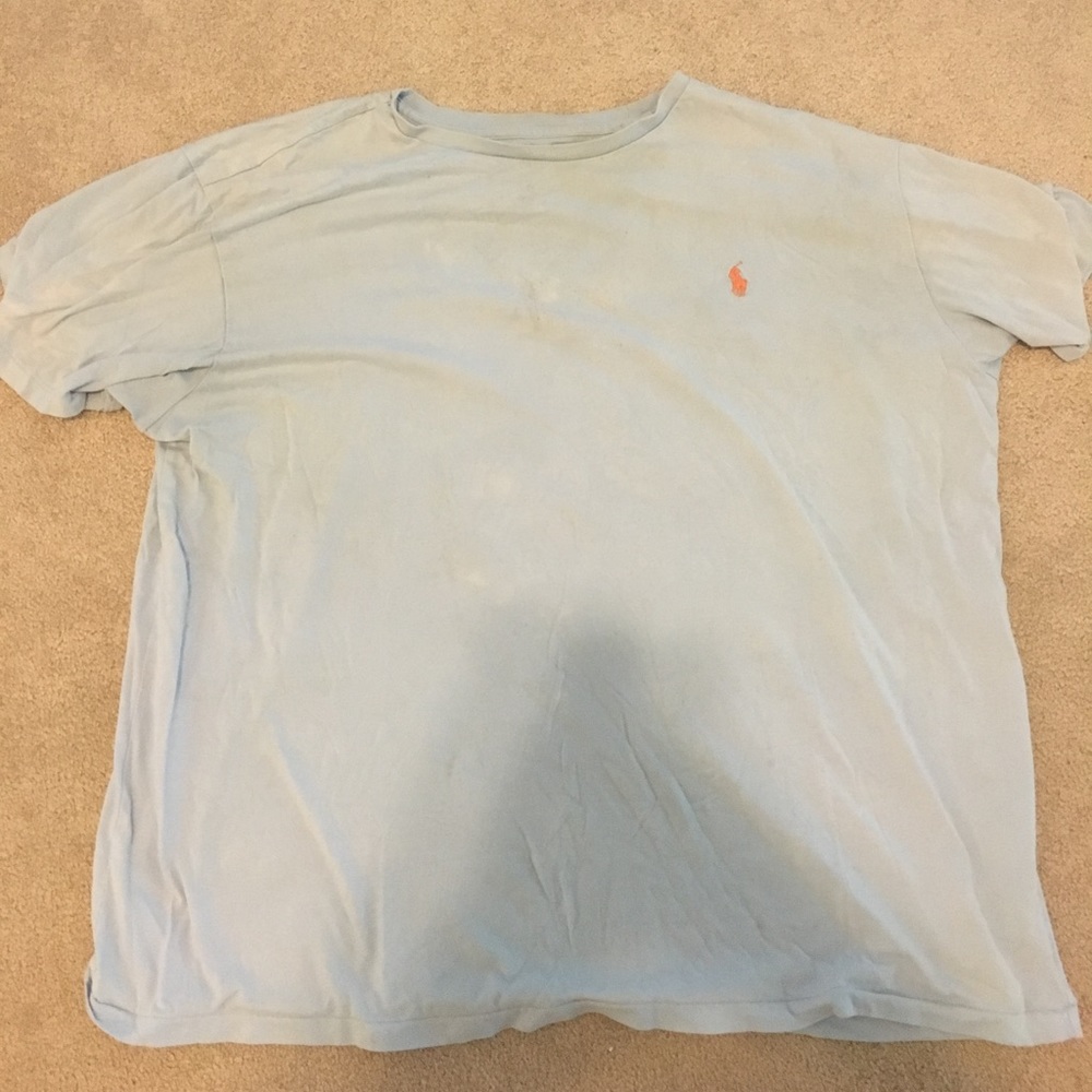 Light Blue w/ Orange Horse Men's Polo T-Shirt (XL)